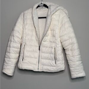 Love Tree Women's Cream Puffer reversible Jacket